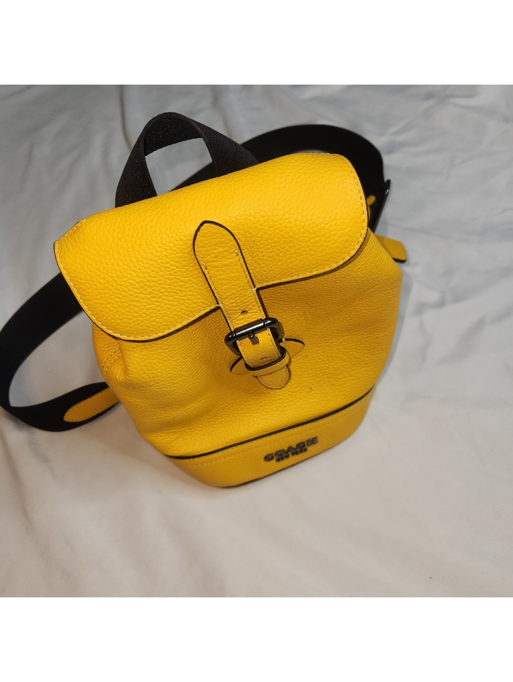 Coach yellow leather mini backpack bag